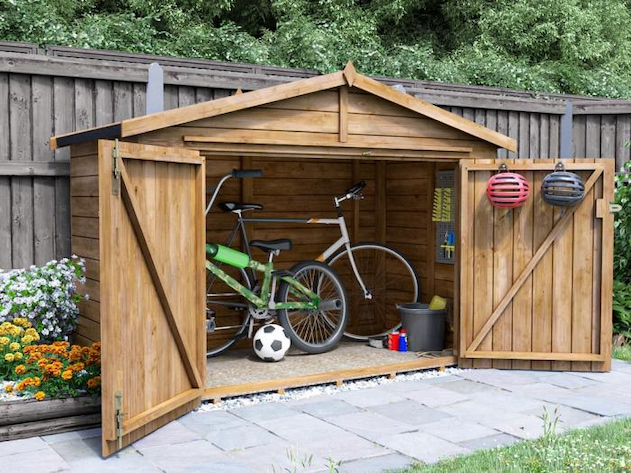 wooden bike storage shed
