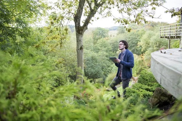 Arborist writing a report