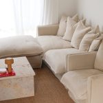 The Cloud Ottoman with Stone Slipcover