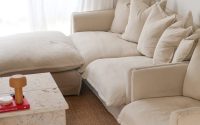The Cloud Ottoman with Stone Slipcover