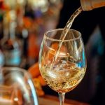 glass with a riesling wine