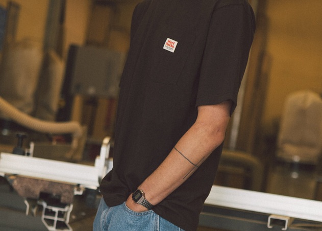 man wears work shirt from Hard Yakka