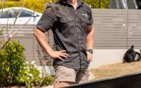 man wearing workwear shirt